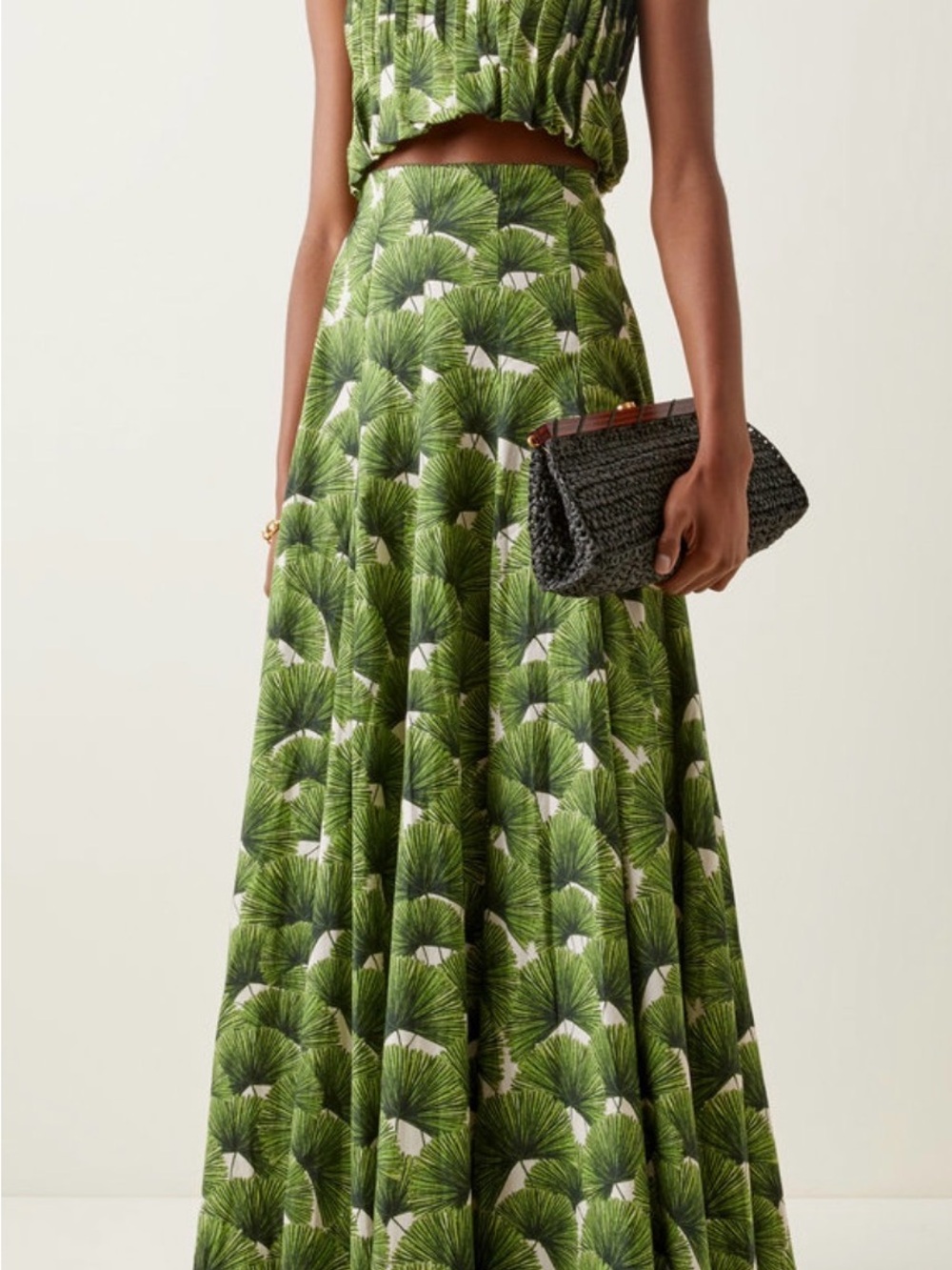 Agua by Agua Bendita Green Palm-Print Maxi Skirt Set - Picture 3 of 4